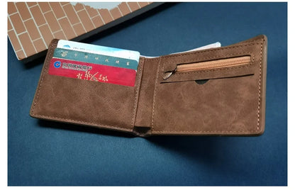 PU Leather Wallet Men Zipper Coin Bag Slim Design – Elegant Men's Accessory | Accessorio Uomo Elegante