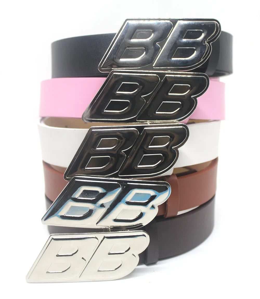 Y2K PU Leather Belt Men 2023 Designer B Buckle – Elegant Men's Accessory | Accessorio Uomo Elegante