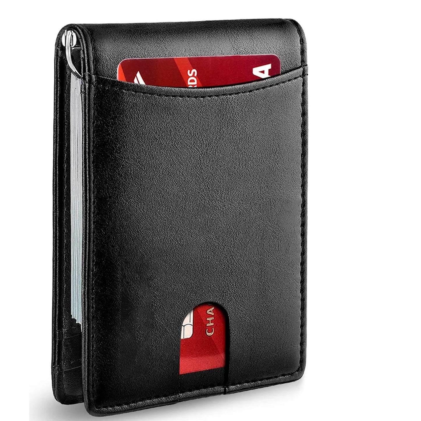 DRAVEN — Slim Leather Money Clip Wallet Men RFID Bifold Design