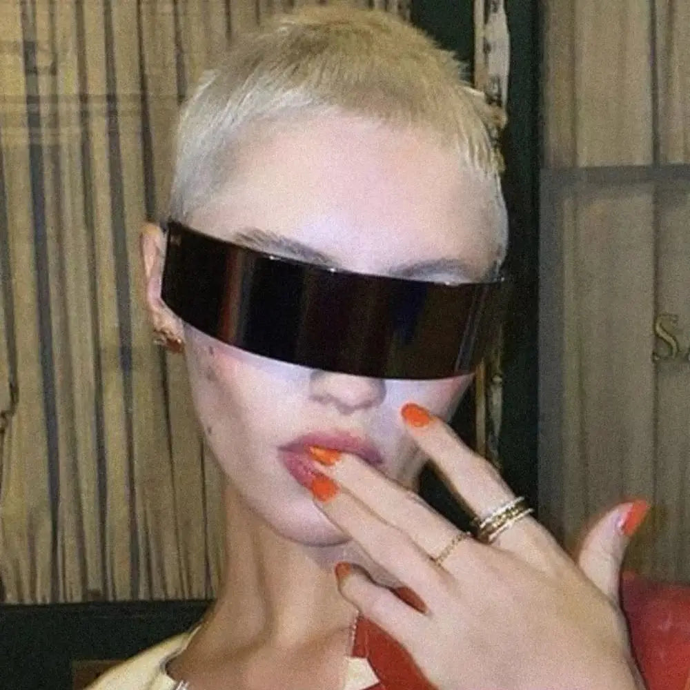 DRAVEN — Futuristic Rimless Sunglasses – Y2K Punk Lightweight Eyewear