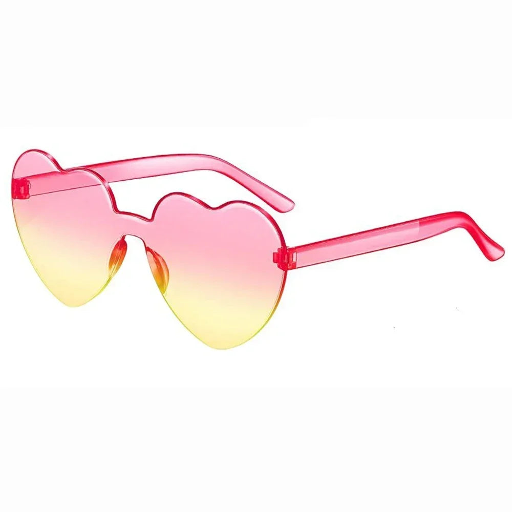 DRAVEN — Rimless Heart Sunglasses – Colorful Gradient Love Shades