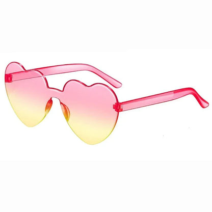 Rimless Heart Sunglasses – Colorful Gradient Love Shades – Elegant Men's Accessory | Accessorio Uomo Elegante