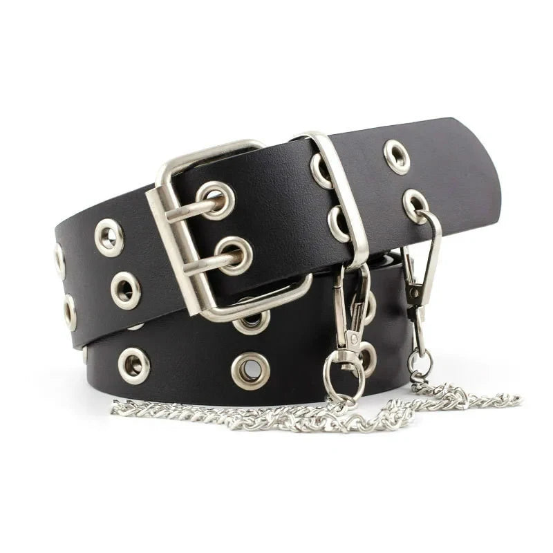 DRAVEN — Double Hole Punk Belt Unisex Y2K Rock Style