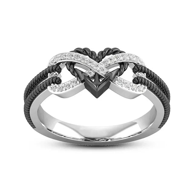 Black Rose Gold Magnetic Heart Ring – Elegant Men's Accessory | Accessorio Uomo Elegante