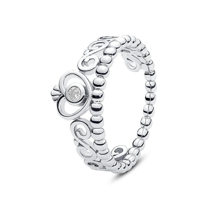 Rose Gold Crown Heart Ring – Elegant Men's Accessory | Accessorio Uomo Elegante