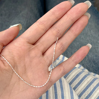 925 Sterling Silver Geometric Bead Choker – Delicate Shiny Necklace for Women – Elegant Men's Accessory | Accessorio Uomo Elegante