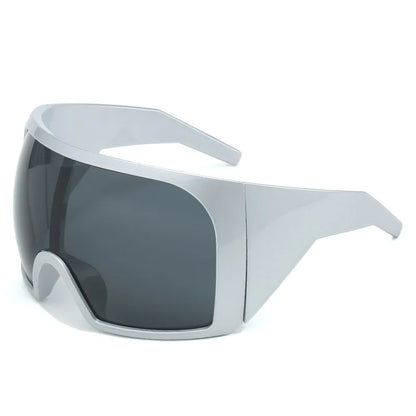 Futuristic Shield Sunglasses – Oversized Wrap Design – Elegant Men's Accessory | Accessorio Uomo Elegante