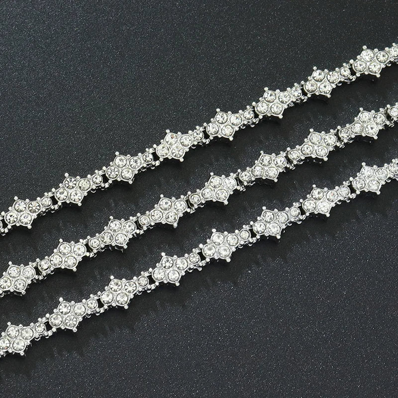 Round Stone Star Cubic Zirconia Bracelet – Elegant Men's Accessory | Accessorio Uomo Elegante