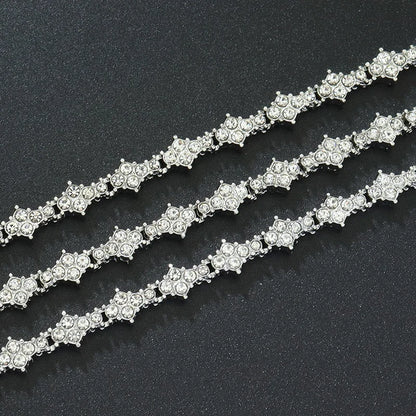 Round Stone Star Cubic Zirconia Bracelet – Elegant Men's Accessory | Accessorio Uomo Elegante