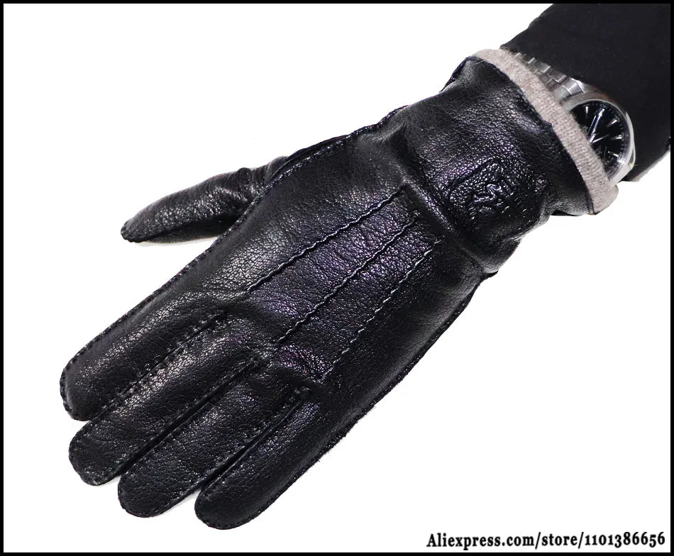 DRAVEN — High-End Deerskin Leather Gloves – Unisex Luxury Winter Style