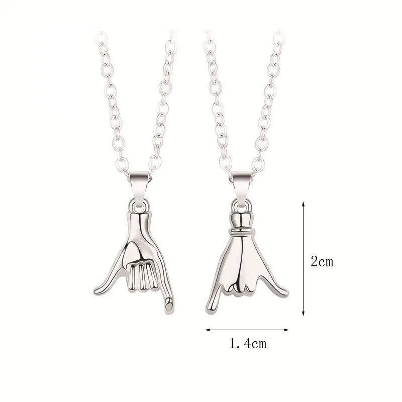 DRAVEN — Pinky Swear Couple Necklace Set – Promise Hand Pendant Jewelry for Lovers and Friends