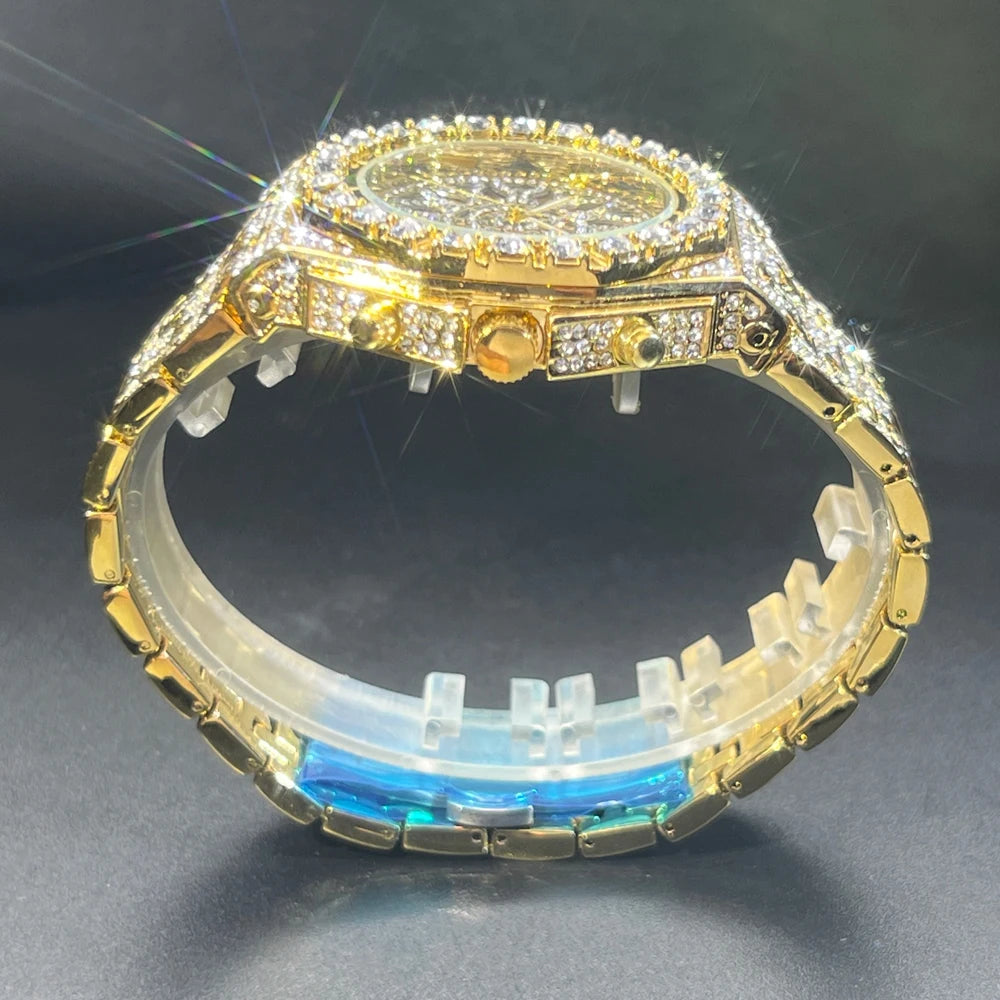 DRAVEN — Midnight Shine – 2025 Men’s Black Steel Watch with Crystal Detailing