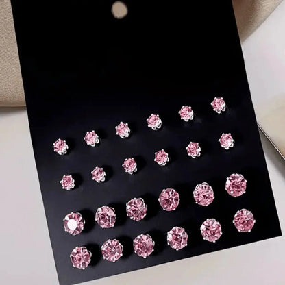Minimalist Sparkly Zirconia Earring Set