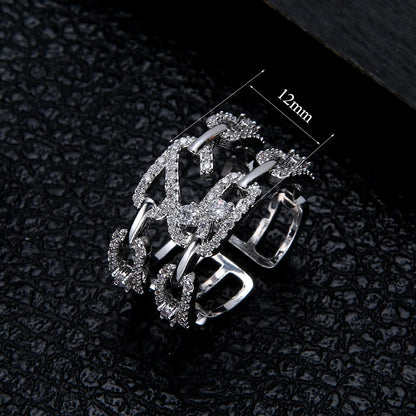 18K Gold Geometric Zircon Ring – Elegant Men's Accessory | Accessorio Uomo Elegante