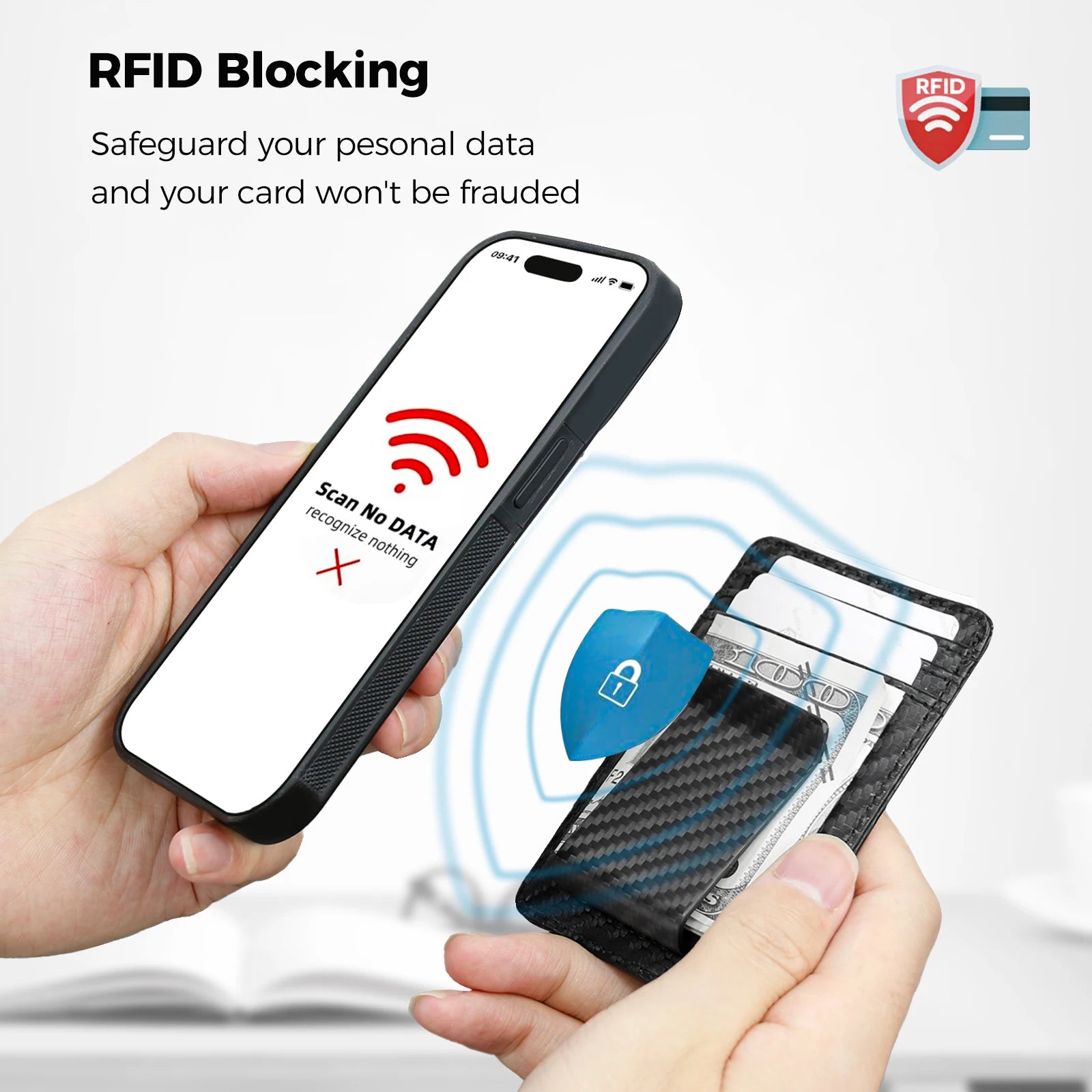 Carbon Fiber Slim Wallet Men 2 in 1 Money Clip Design – Elegant Men's Accessory | Accessorio Uomo Elegante