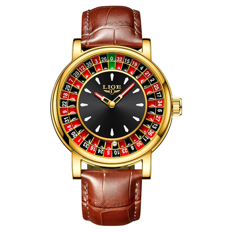 DRAVEN — Roulette Motion –  Men’s Rotating Dial Watch with Arabic Numerals