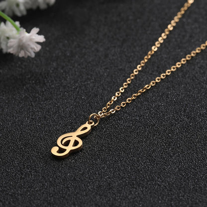 Treble Clef Music Note Necklace – Silver Pendant Chain for Men and Women