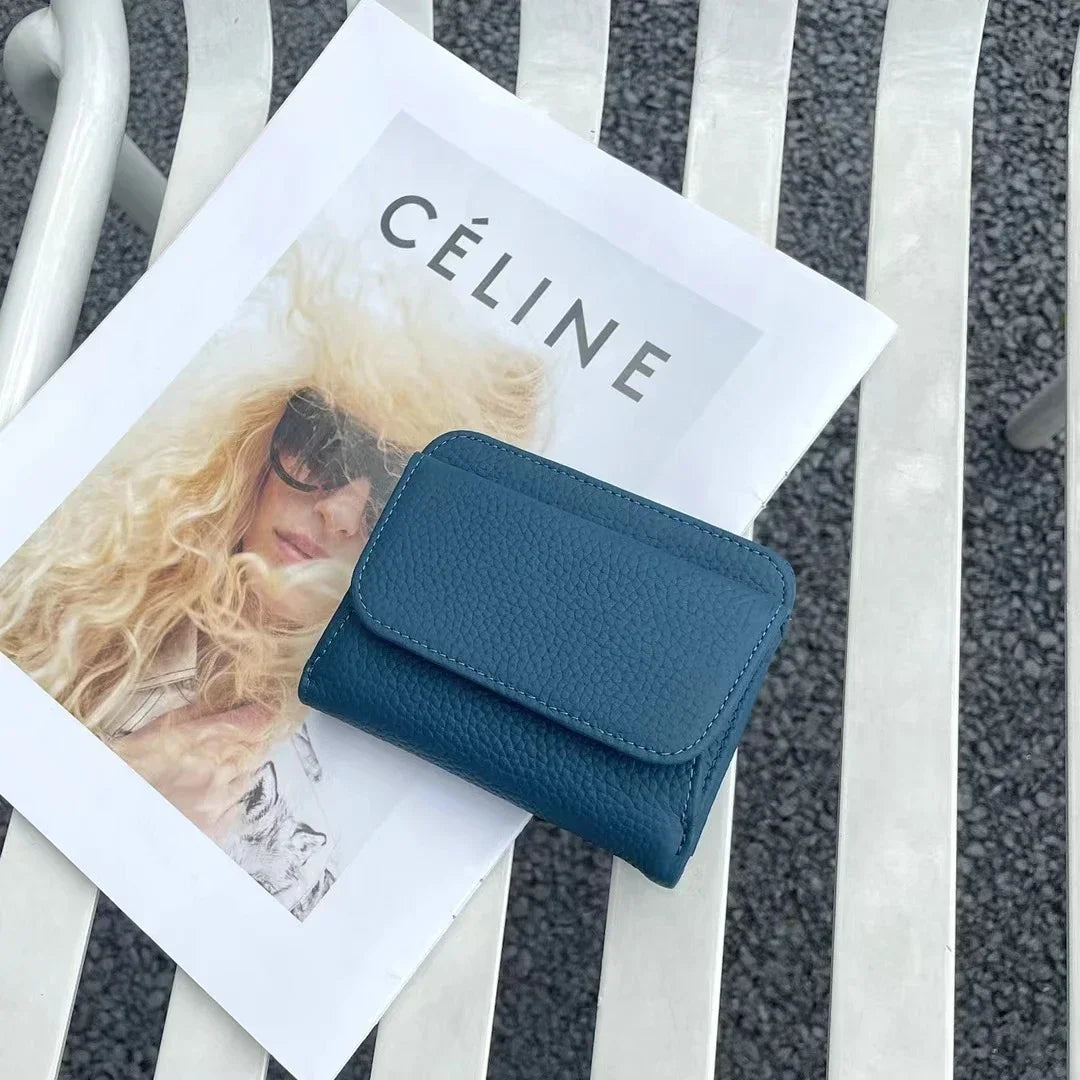 Genuine Leather Wallet Women 2025 Folding Small Design – Elegant Men's Accessory | Accessorio Uomo Elegante