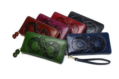 Vintage Genuine Cowhide Wallet Women 2025 Floral Design – Elegant Men's Accessory | Accessorio Uomo Elegante