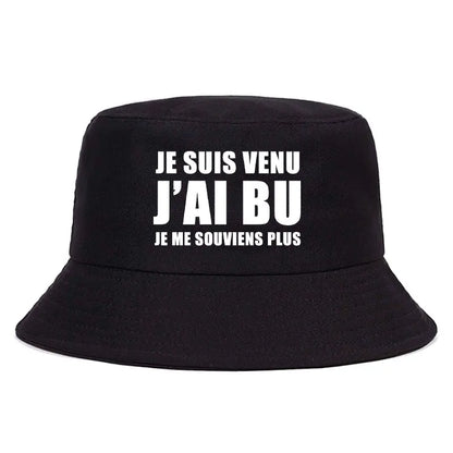 Reversible “Je Suis Venu J’ai Bu” Bucket Hat – Trendy Summer Style