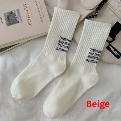 Letter Cotton Socks – Trendy Unisex Sport Style
