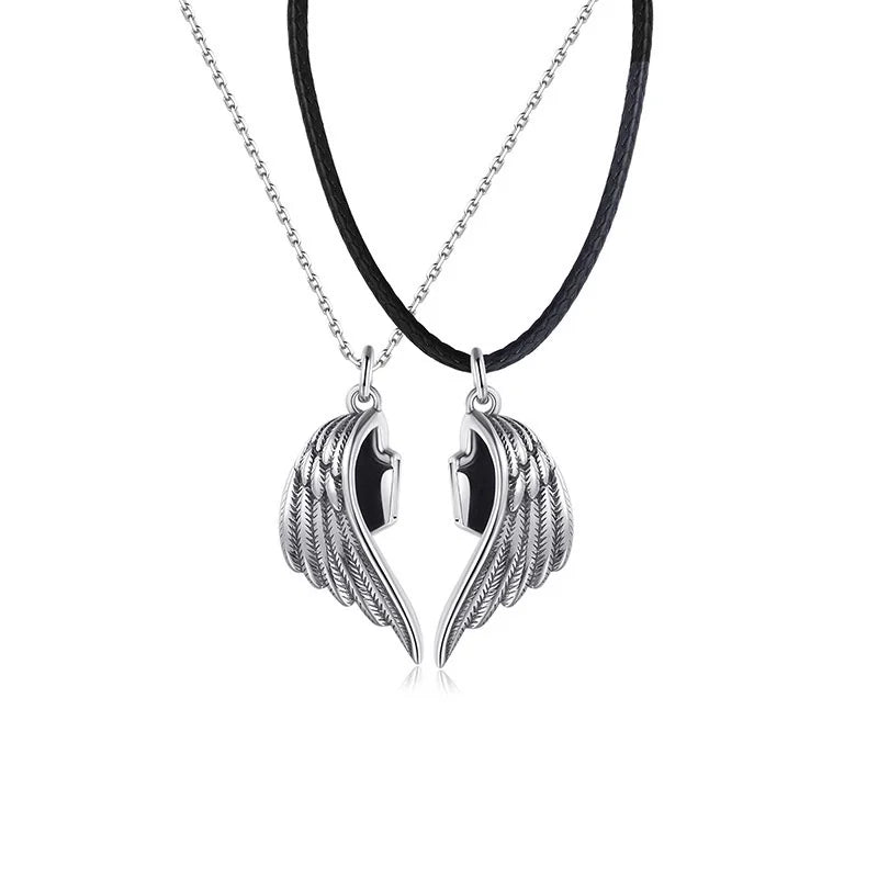 DRAVEN — Magnetic Heart Couple Necklace – Gothic Punk Jewelry for Men and Women