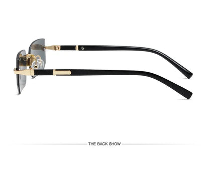 Rimless Square Sunglasses – Blue Light Protection – Elegant Men's Accessory | Accessorio Uomo Elegante