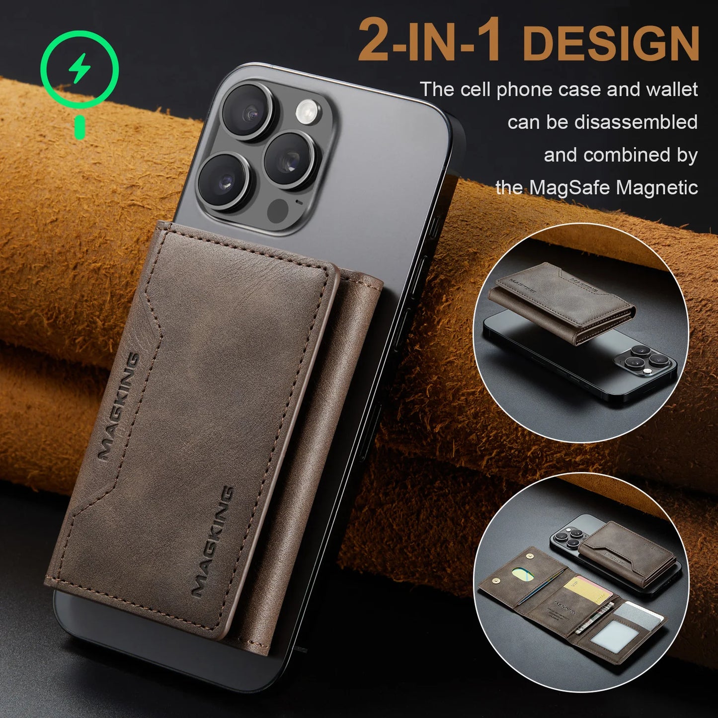 DRAVEN — Magnetic Leather Wallet Premium Foldable Mini Design