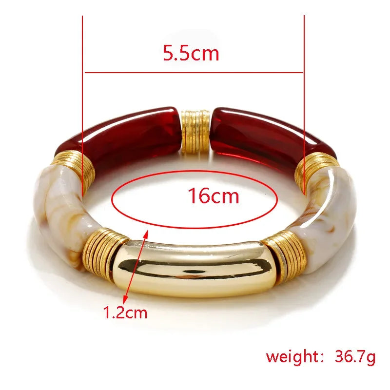 Retro Resin Stretch Bracelet – Elegant Men's Accessory | Accessorio Uomo Elegante