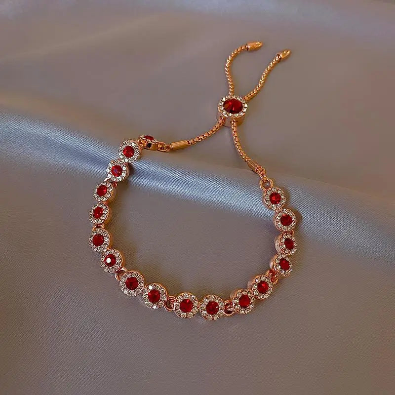 DRAVEN — Red Crystal Rose Gold Bracelet