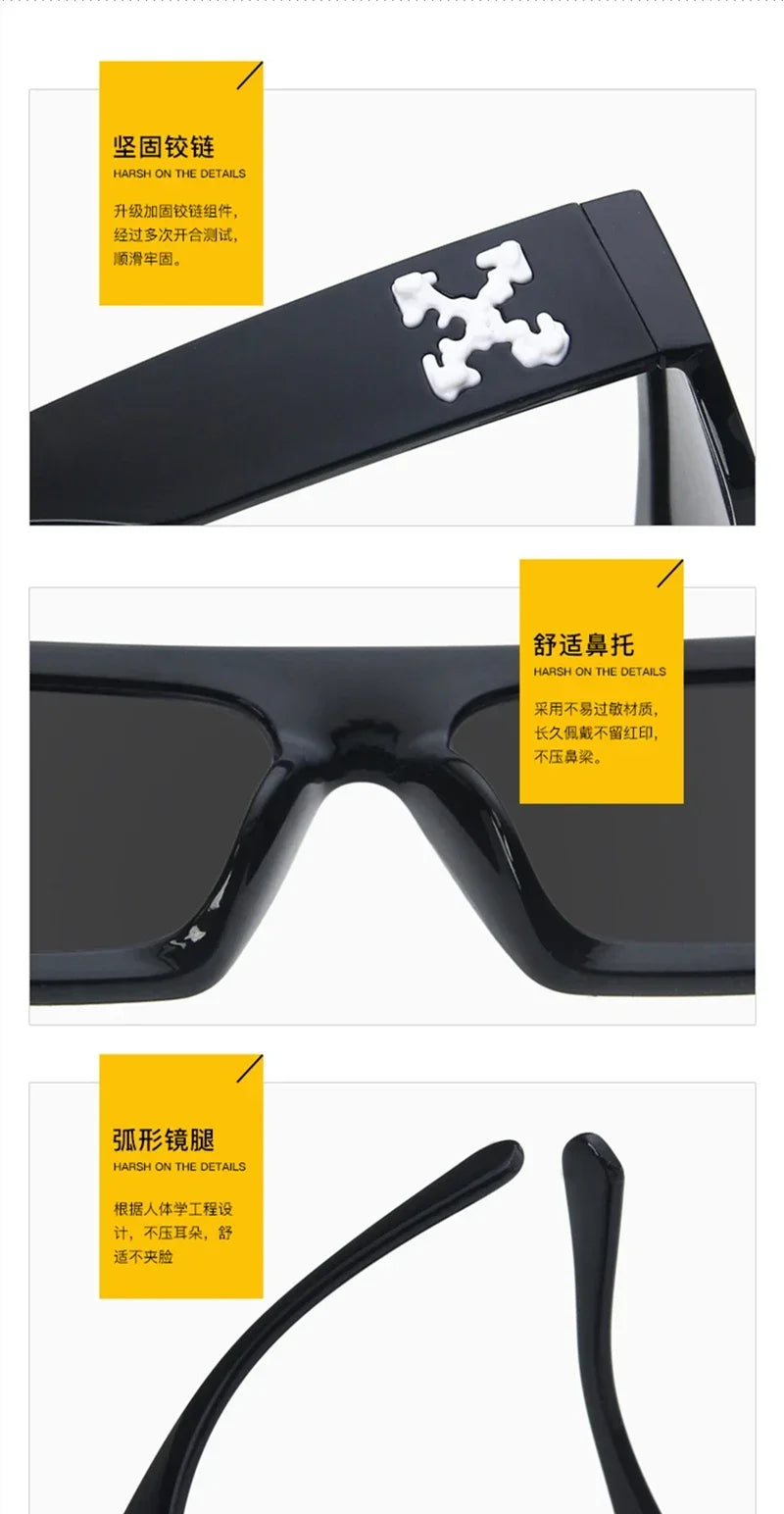 DRAVEN — White Square Sunglasses – Y2K  Designer UV400 Eyewear