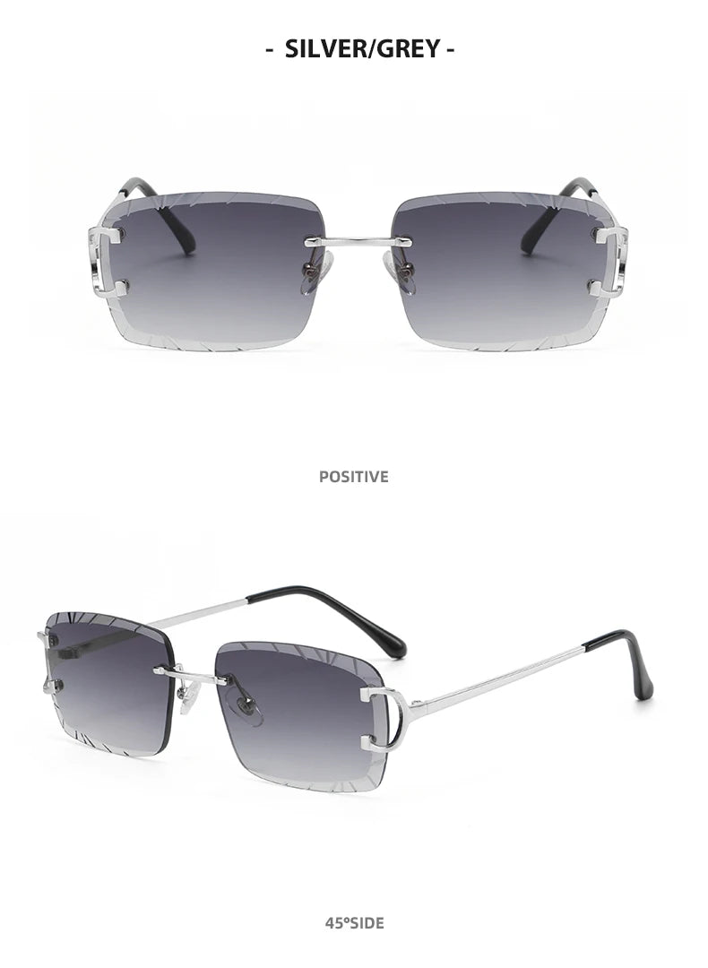 DRAVEN — Square Rimless Sunglasses – High-Grade Metal Design