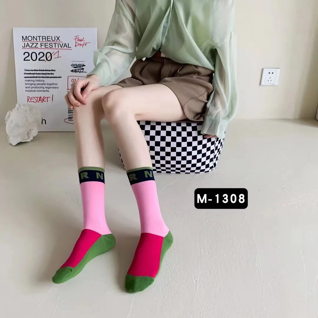 DRAVEN — Colorblock Alphabet Socks – Soft Breathable Cotton Design