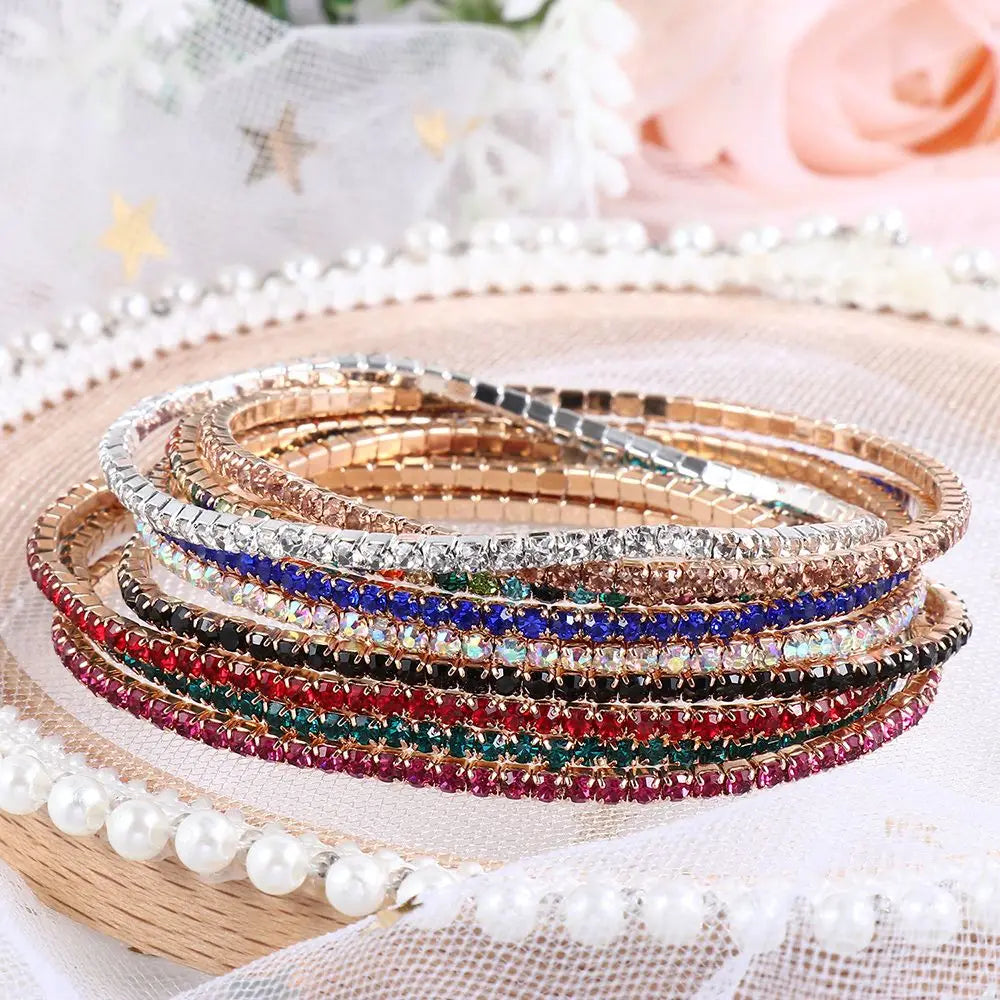 DRAVEN — Colorful Rhinestone Elastic Bracelet