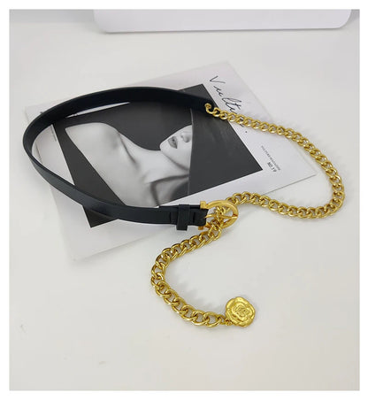 Luxury Gold Chain Belt Women Floral Adjustable Design – Elegant Men's Accessory | Accessorio Uomo Elegante