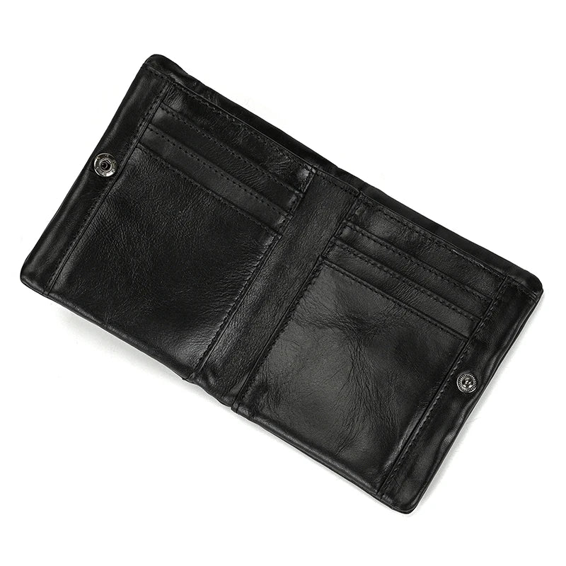 DRAVEN — Genuine Leather Short Wallet Men Soft Card Holder