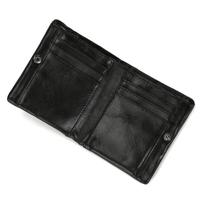 Genuine Leather Short Wallet Men Soft Card Holder
