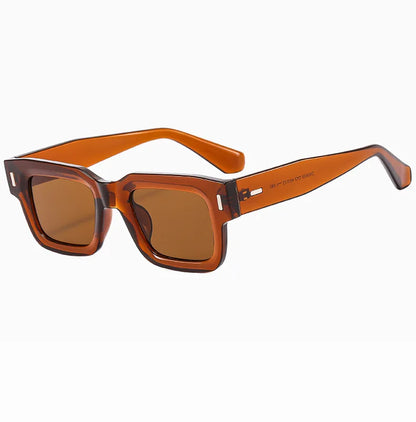 Designer Square Sunglasses – Ocean Color Rivet Design – Elegant Men's Accessory | Accessorio Uomo Elegante
