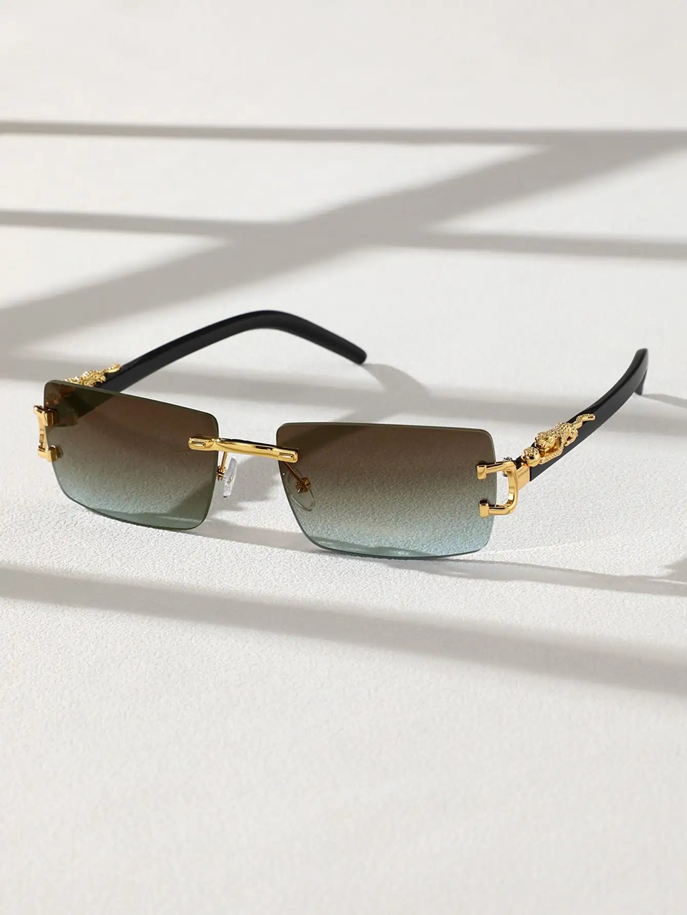 DRAVEN — Frameless Rectangle Sunglasses – Trendy Minimal Style