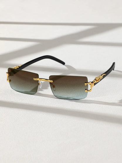 Frameless Rectangle Sunglasses – Trendy Minimal Style – Elegant Men's Accessory | Accessorio Uomo Elegante