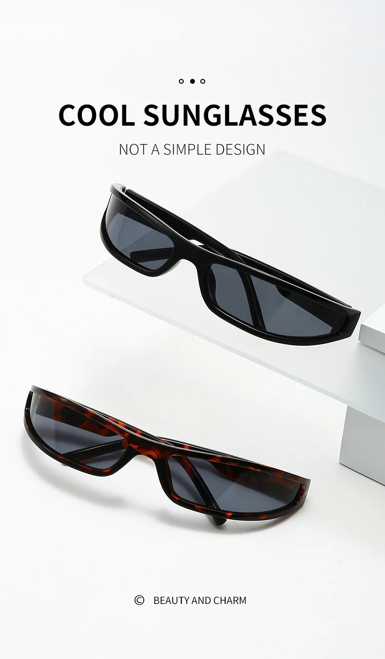 Narrow Frame Tech Sunglasses – Futuristic Cycling Style – Elegant Men's Accessory | Accessorio Uomo Elegante