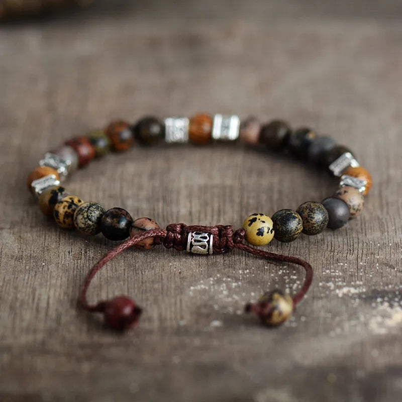 Steampunk Beaded Macrame Bracelet – Elegant Men's Accessory | Accessorio Uomo Elegante