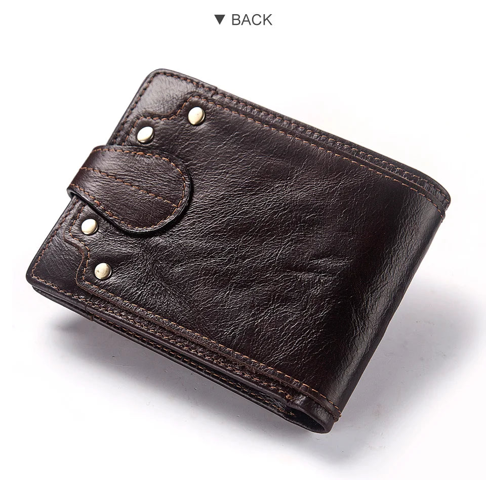 DRAVEN — Genuine Leather Slim Wallet Men Minimalist RFID Design