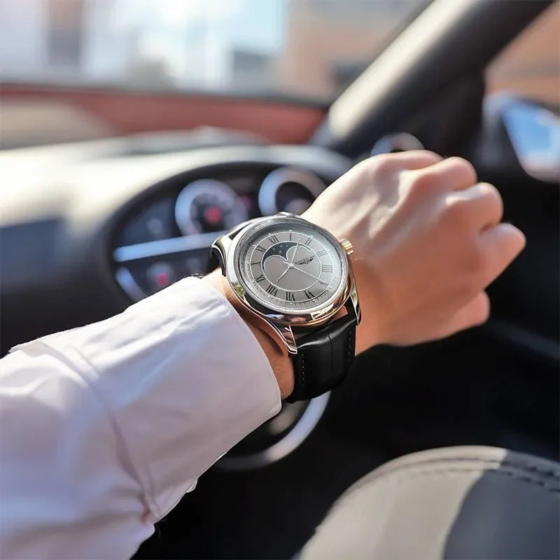 DRAVEN — Men’s Luxury Quartz Watch – Elegant Leather & Waterproof Design