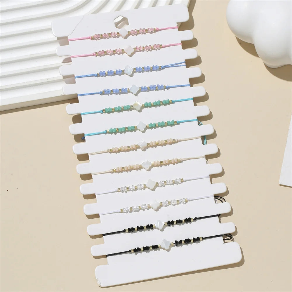 12-Piece Beaded Braided Bracelet Set – Elegant Men's Accessory | Accessorio Uomo Elegante