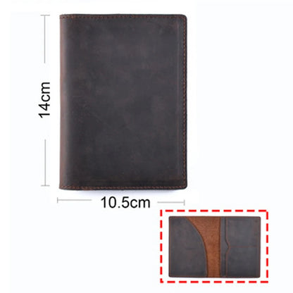 Genuine Leather Passport Wallet Unisex Vintage Cowhide – Elegant Men's Accessory | Accessorio Uomo Elegante