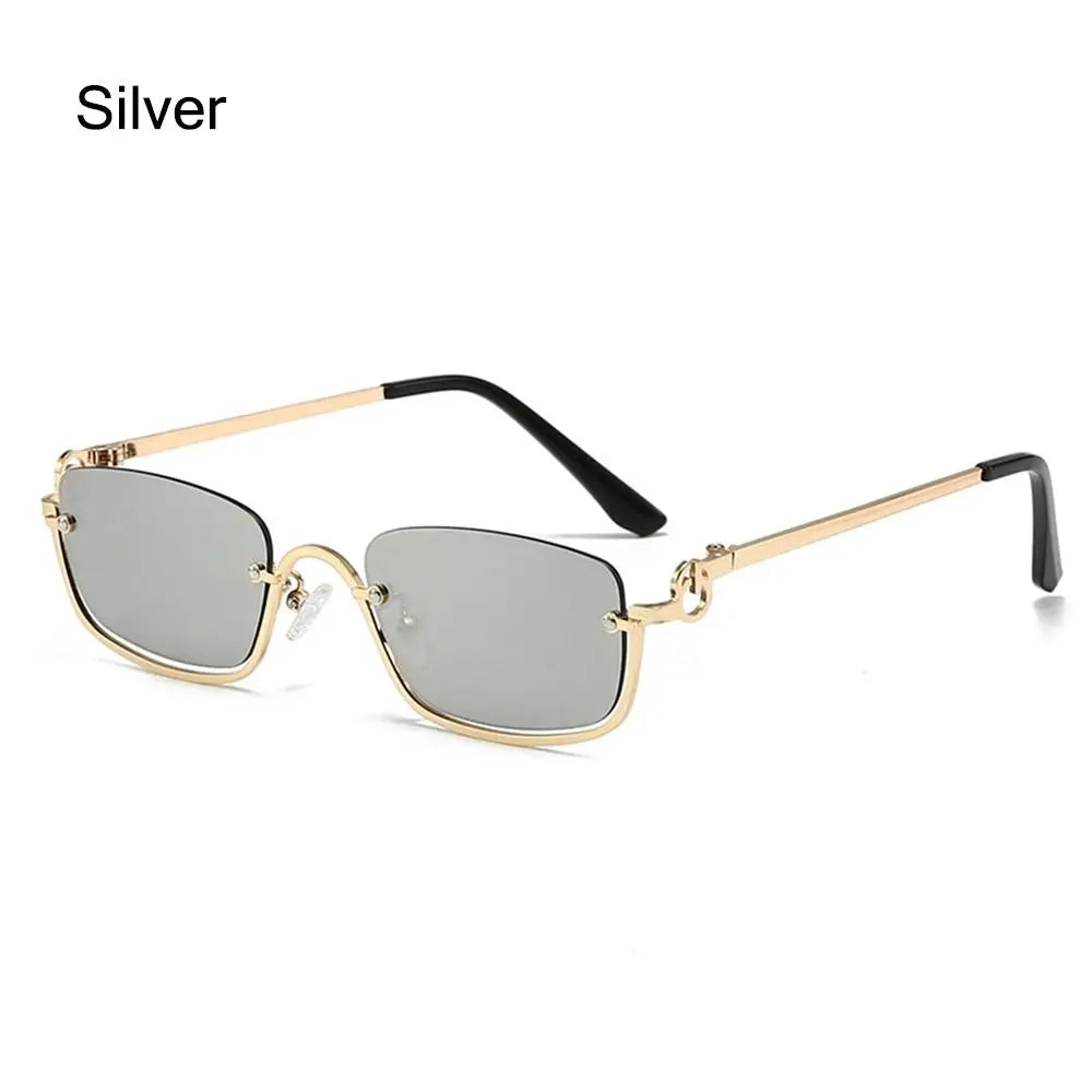 DRAVEN — Half-Frame Square Sunglasses – Vintage Metal Y2K  Shades