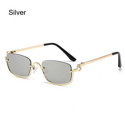 Half-Frame Square Sunglasses – Vintage Metal Y2K Shades – Elegant Men's Accessory | Accessorio Uomo Elegante