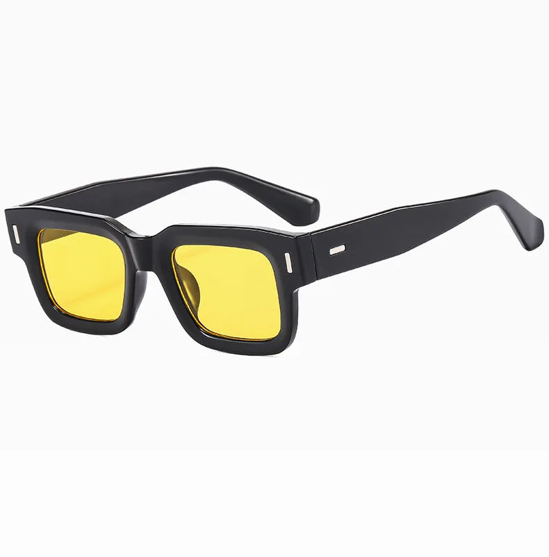 Designer Square Sunglasses – Ocean Color Rivet Design – Elegant Men's Accessory | Accessorio Uomo Elegante