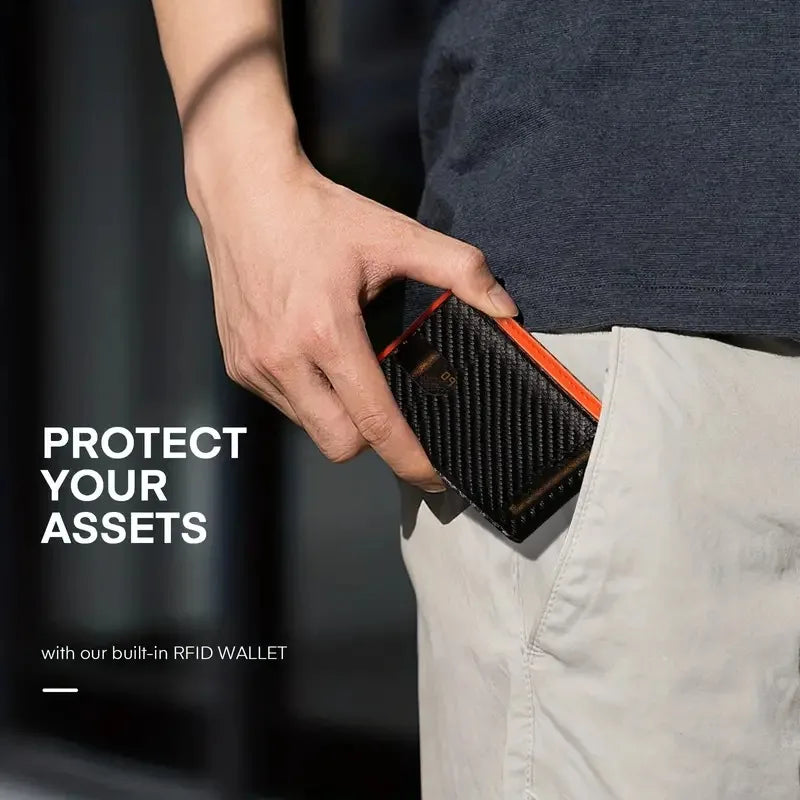 DRAVEN — Slim Leather Money Clip Wallet Men RFID Bifold Design